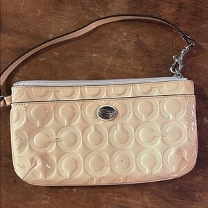 Coach Tan Embossed Wristlet - Well Loved